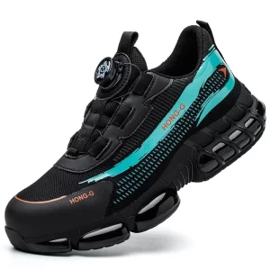 Rotating Button Steel Toe Safety Sneakers for Men
