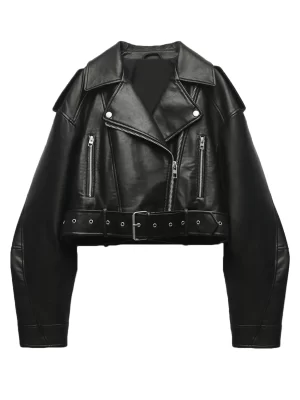 Fitaylor Faux Leather Motorcycle Jacket for Women
