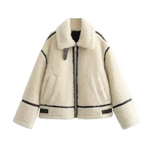 Autumn Fur-Effect Motorcycle Jacket by PB&ZA
