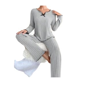 Women's Ribbed Pajama Set - Cozy & Stylish Sleepwear