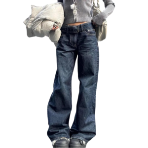 Y2K Low Rise Baggy Jeans – Women’s Straight Leg Denim